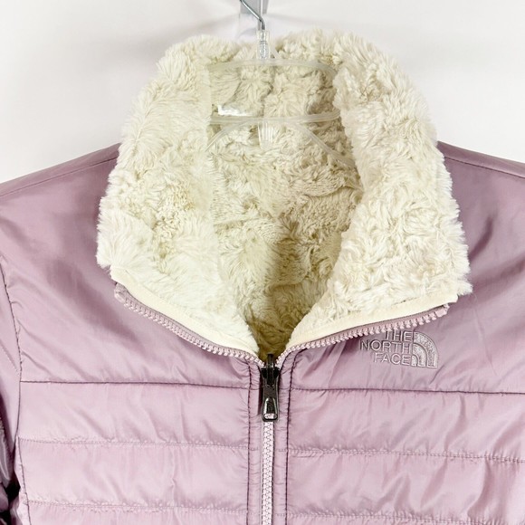 The North Face Jacket Coat Size 14/16 Large Girls Mossbud Parka Purple Lavender - Picture 2 of 8